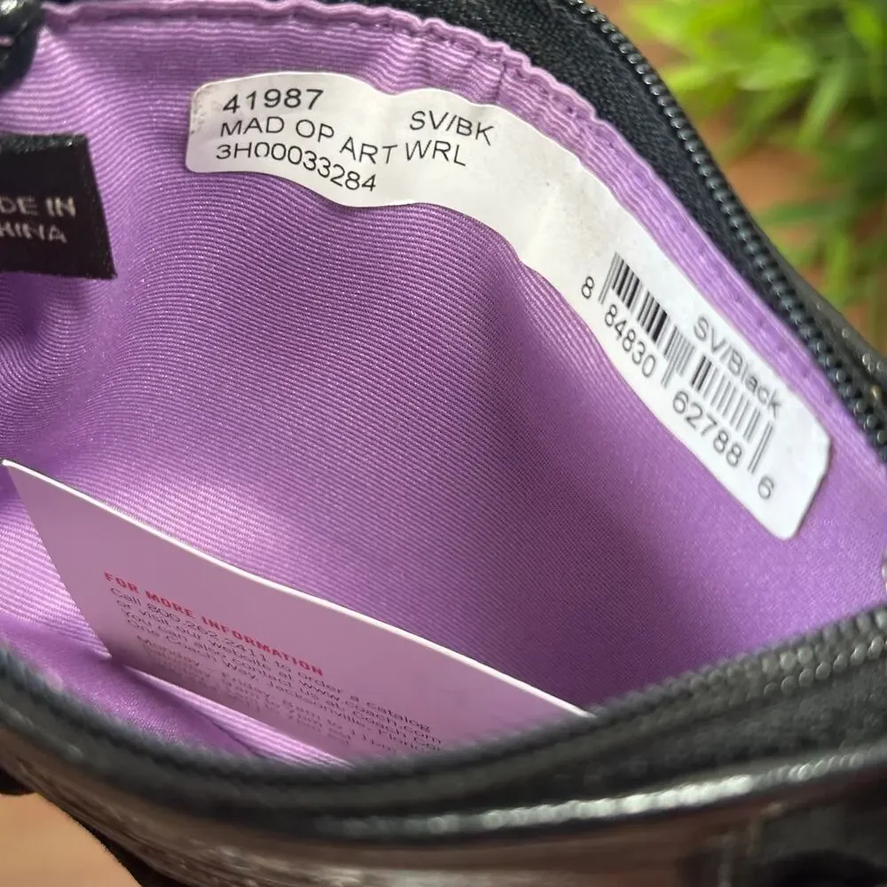 Coach Madison Op Art Amethyst Wristlet Black